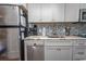 Kitchen featuring stainless steel appliances, granite countertops, and modern cabinetry at 2001 S Ocean Blvd. # 405, Myrtle Beach, SC 29577