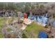 Aerial view of the river house highlighting its private waterfront location and access to the river at 202 Cypress Knee Ct., Conway, SC 29526