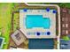 An aerial view shows a playground, pool and seating areas within this community at 242 Timber Oaks Dr., Myrtle Beach, SC 29588