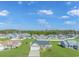 Aerial view of a neighborhood showcasing well-maintained homes with spacious lawns and community landscaping at 256 Maple Oak Dr., Conway, SC 29526