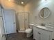 Bathroom featuring a shower, toilet, and granite vanity at 3955 Gladiola Ct. # 301, Myrtle Beach, SC 29588