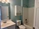 Bathroom featuring modern vanity and a shower-tub combo at 422 Cassian Way, Myrtle Beach, SC 29588