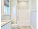 Bathroom with a shower/tub combo, granite countertop, and tile flooring at 8079 Laurel Ash Ave., Myrtle Beach, SC 29572