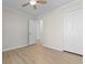 Bright bedroom with a ceiling fan, closet, and doorway leading to another room at 2483 Morlynn Dr., Myrtle Beach, SC 29577