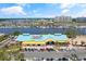 Aerial view of waterfront restaurant, marina, and coastal community at 2701 S Ocean Blvd. # 1009, North Myrtle Beach, SC 29582