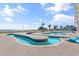 Pool and lazy river for outdoor enjoyment with palm trees nearby at 2701 S Ocean Blvd. # 1009, North Myrtle Beach, SC 29582