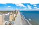 Scenic aerial view of a beach with oceanfront resorts and the Myrtle Beach pier at 299 Lake Arrowhead Rd., Myrtle Beach, SC 29572