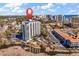 Aerial view of a condo building with pool and marsh views at 311 69Th Ave. N # 404, Myrtle Beach, SC 29572