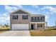 Two-story home with gray siding, a two-car garage, and well-maintained lawn under a bright sky at 348 Rookroost Circle, Conway, SC 29526