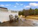 Patio with outdoor furniture, white fence, and treeline at 401 Barton Loop, Myrtle Beach, SC 29579