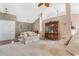 A bright living room with a vaulted ceiling, featuring a large cabinet, and a comfortable sofa at 401 Barton Loop, Myrtle Beach, SC 29579