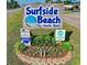 Surfside Beach entrance sign surrounded by manicured landscaping at 446 Deerfield Links Dr., Surfside Beach, SC 29575