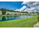 Beautiful exterior view of the condos overlooking a scenic pond and lush green landscaping on a sunny day at 8545 Hopkins Circle # G, Myrtle Beach, SC 29575
