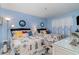 Nautical-themed bedroom featuring two beds, light blue walls, and coastal accents at 1305 S Ocean Blvd. # 204, North Myrtle Beach, SC 29582