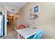 Bright dining area with a view of the hallway, great for Gathering meals and entertaining at 1305 S Ocean Blvd. # 204, North Myrtle Beach, SC 29582