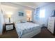 Comfortable main bedroom with beach themed decor, soft lighting, and a serene atmosphere at 1604 N Ocean Blvd. # 605, Myrtle Beach, SC 29577