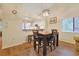 Dining area with modern lighting and adjacent pass-through to the kitchen, nice for entertaining at 222 Westleton Dr. # 18D, Myrtle Beach, SC 29572