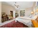 Cozy bedroom featuring a vaulted ceiling, built in bookshelves and ample storage at 2264 Wedgefield Rd., Georgetown, SC 29440