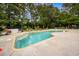 Inviting backyard pool with a tanning ledge, ladder, and surrounded by lush greenery at 2264 Wedgefield Rd., Georgetown, SC 29440