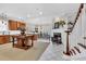 Gourmet kitchen and breakfast nook with fireplace at 3369 Collins Creek Dr., Murrells Inlet, SC 29576