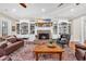 Cozy living room with fireplace, built-in shelving and comfortable seating at 3369 Collins Creek Dr., Murrells Inlet, SC 29576