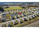 Aerial view of a neighborhood community with water access and homes with large yards at 520 Combine Dr., Conway, SC 29527