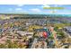 Aerial view of colorful townhomes near the Atlantic Ocean, Airport, and Horry-Georgetown Technical College at 763 Moen Pl. # 763-A, Myrtle Beach, SC 29577