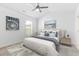 Stylized bedroom featuring a neutral color scheme, ceiling fan and ample natural light at 763 Moen Pl. # 763-A, Myrtle Beach, SC 29577