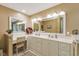 Bathroom featuring white cabinets and dual mirrors at 1 Sun Ct., Carolina Shores, NC 28467