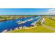 Breathtaking aerial view of the marina, docks, and waterway showcasing the luxurious waterfront lifestyle at 2151 Bridge View Ct. # 2-902, North Myrtle Beach, SC 29582