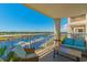 Relax on this comfortable balcony with views of the marina and waterway at 2151 Bridge View Ct. # 2-902, North Myrtle Beach, SC 29582