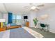 Comfortable bedroom offering a TV, desk and balcony access with great view at 2151 Bridge View Ct. # 2-902, North Myrtle Beach, SC 29582
