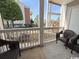 Enclosed patio with seating, offering a private outdoor space at 3735 Blockhouse Way # 117, Myrtle Beach, SC 29577