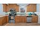 Bright kitchen features updated appliances, tile backsplash, and plenty of counter space at 6001- 5411 S Kings Highway, Myrtle Beach, SC 29575