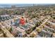 Aerial view of townhomes near the beach, with a community pool and ample parking at 6312 Wedgewood St. # F, Myrtle Beach, SC 29572