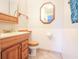 Bathroom with light-wood cabinets, a large mirror, and a sink with a faucet at 9501 Shore Dr. # A309, Myrtle Beach, SC 29572