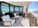 Cozy balcony featuring comfortable seating and views of the ocean at 9650 Shore Dr. # 503, Myrtle Beach, SC 29572
