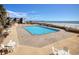 Outdoor swimming pool with lounge chairs overlooking the beach and ocean views at 9650 Shore Dr. # 503, Myrtle Beach, SC 29572