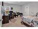 Functional bedroom featuring a desk area and a comfortable bed with a Paris-themed bedding set at 235 Calhoun Falls Dr., Myrtle Beach, SC 29579