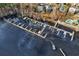 Aerial view of the marina showcasing boat slips and access to deep water at 319 Crossing Ct., Myrtle Beach, SC 29588