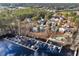 An aerial view of the waterfront community with a private marina and lake access at 319 Crossing Ct., Myrtle Beach, SC 29588