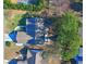 An aerial view shows the roof, driveway, and yard space of this beautiful home at 1501 Hallborough Dr., Surfside Beach, SC 29575