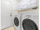 Laundry room features storage cabinets, washer and dryer units and access to the exterior at 1501 Hallborough Dr., Surfside Beach, SC 29575