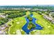 An aerial view displays the attractive landscaping and golf course that surrounds the property at 8068 Cortona Dr., Myrtle Beach, SC 29572