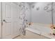 Bathroom featuring a soaking tub with a shower curtain at 2601 Rosehip Ct., Conway, SC 29527