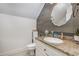 Stylish half bath with shiplap wall, vessel sink and granite countertop at 2724 A C Ln, Conway, SC 29526