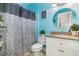 Cozy bathroom features a granite countertop, framed mirror and shower-tub combo at 2724 A C Ln, Conway, SC 29526