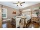 Comfortable main bedroom with stained concrete floors and rustic decor at 2724 A C Ln, Conway, SC 29526