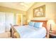 Inviting bedroom with a vaulted ceiling, soft lighting, and a plush bed, creating a cozy and relaxing retreat for rest at 670 Riverwalk Dr. # 304, Myrtle Beach, SC 29579