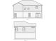 Blueprint of a two story home with rear and side elevations at 713 9Th Ave. S, North Myrtle Beach, SC 29582